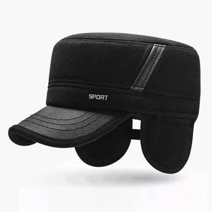 Warm Winter Cap Sport Golf Military Flat Hat For Men Snapback Casquette Bones Dad Cap Gorras Earflaps Thicken Male Baseball Father Gift