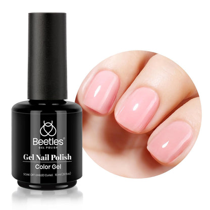 Beetles Neutral Gel Nail Polish 15ml Nude Pink Polish Set Pink Jelly Soak Off U V LED Nail Lamp Translucent Nail Art Gel