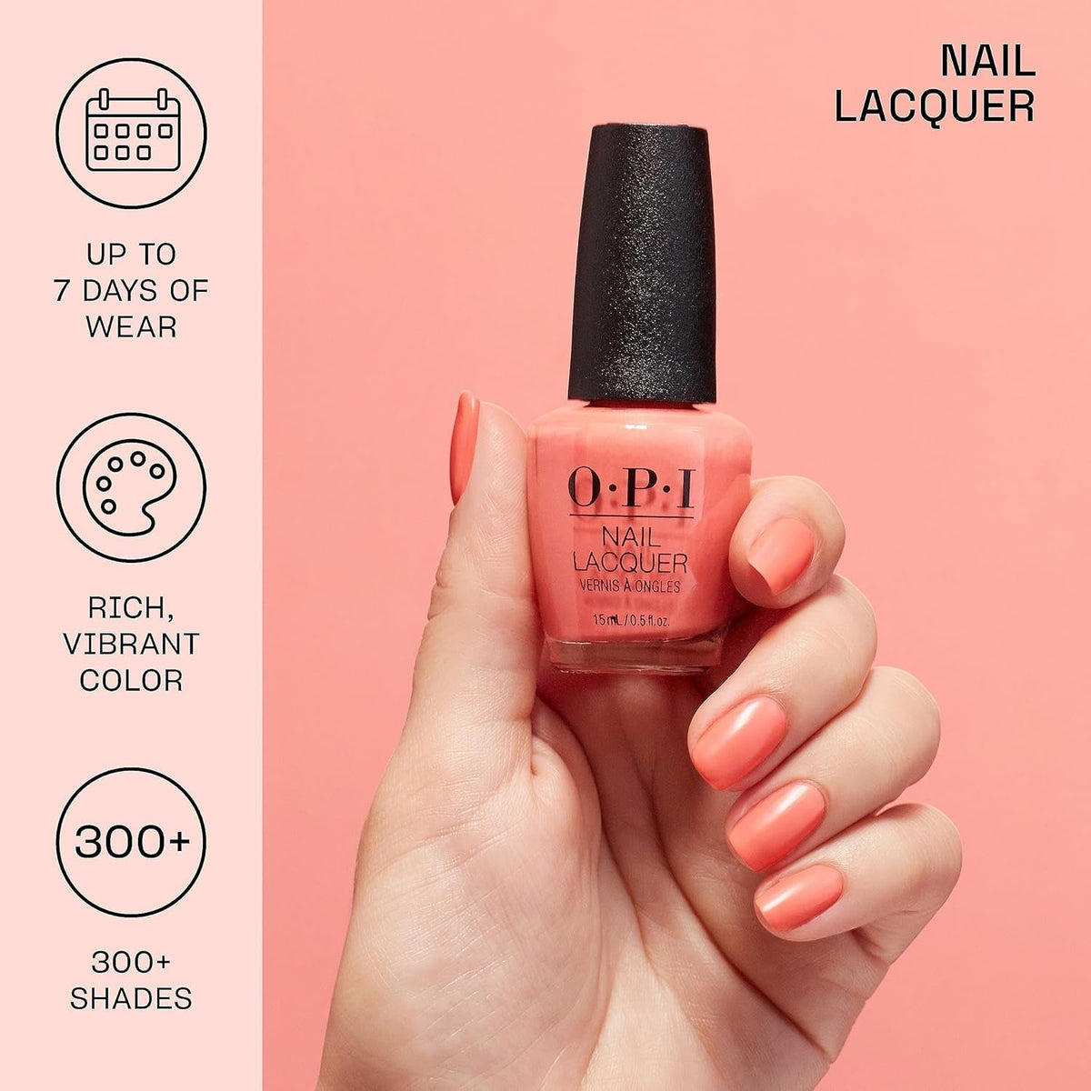 OPI Nail Lacquer, The Thrill of Brazil, Red Nail Polish, 0.5 fl oz