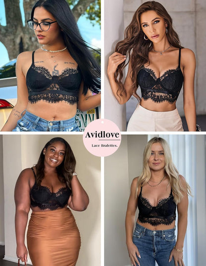 Lace Bralettes for Women Y2K Strap Bustier Cami Top V Neck Camisole Lingerie