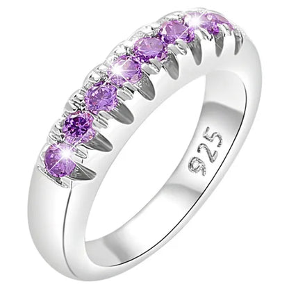 Luxury Womens Ring White Sapphire Wedding Band Engagement Diamond Ring Fine Jewelry Christmas Gift Size:6 7 8 9 10 ( 11 Colors ）