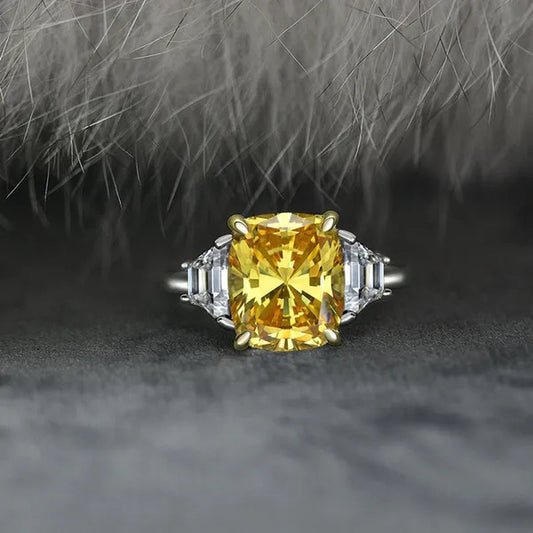 Radiant Cut Classic Sapphire Diamond White Ring Engagement Ring