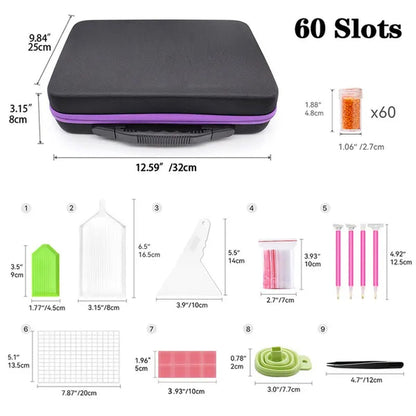ARTDOT Diamond Painting Storage Containers, 30/60 Slots Diamond Painting Accessories Shockproof Jars for Jewelry Beads Rings Charms Glitter Rhinestones