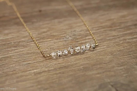 Herkimer Diamond Necklace Bar Necklace Diamond Crystal Jewelry