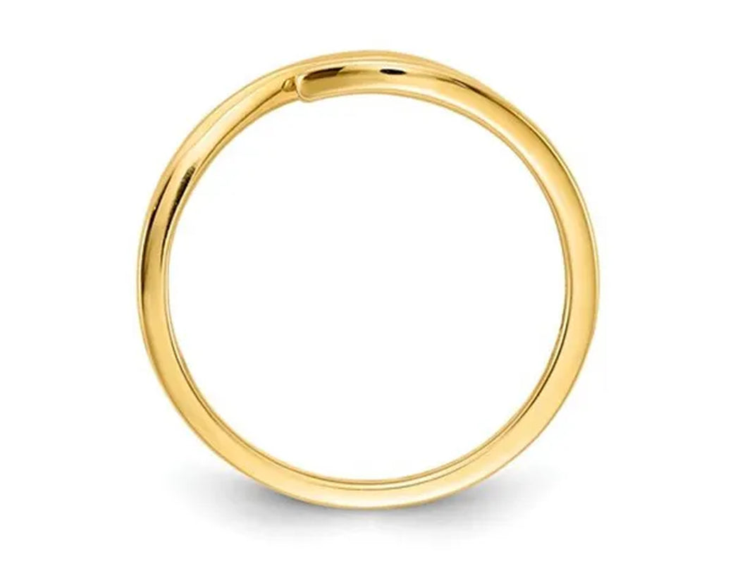 1/12 Carat (ctw) Natural Ruby Promise Ring Band in 14K Yellow Gold