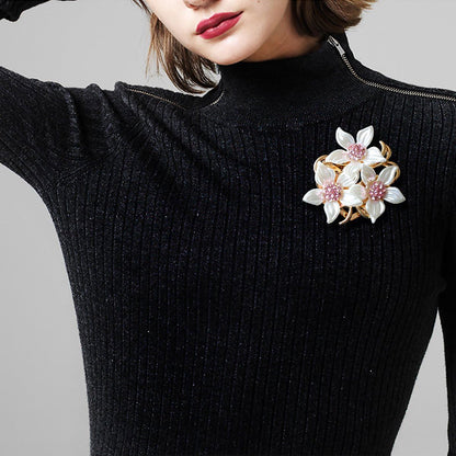 Brooch Pin for Women Stylish Flowers Brooch with Created Crystal 17.6G | Brooches and Pins for Women | Flower Brooch | Flower Pins | Brooch for Women | Brooch Pins | Elegant Pins