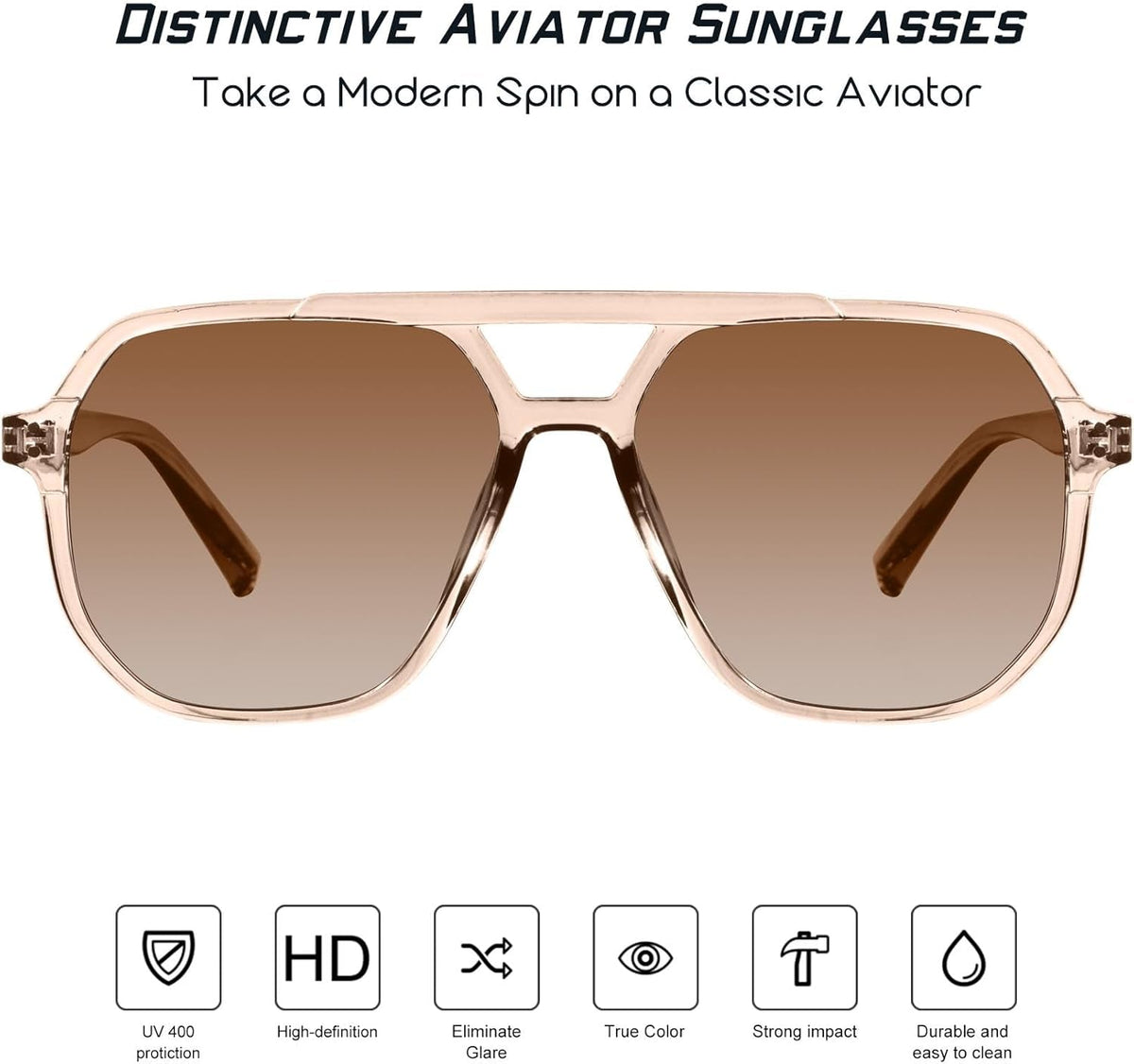 Oversized Aviator Sunglasses for Women and Men with Polarized Lens MS52243