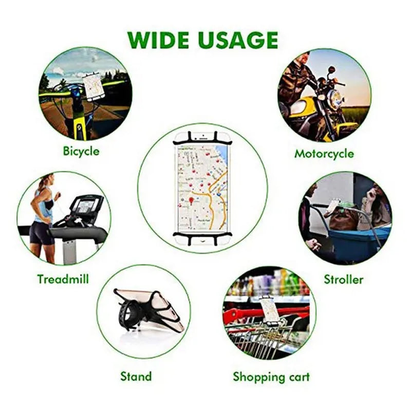 Silicone Bicycle Phone Holder Motorcycle for Mobile Phone Stand Bike GPS Clip Quick Mount