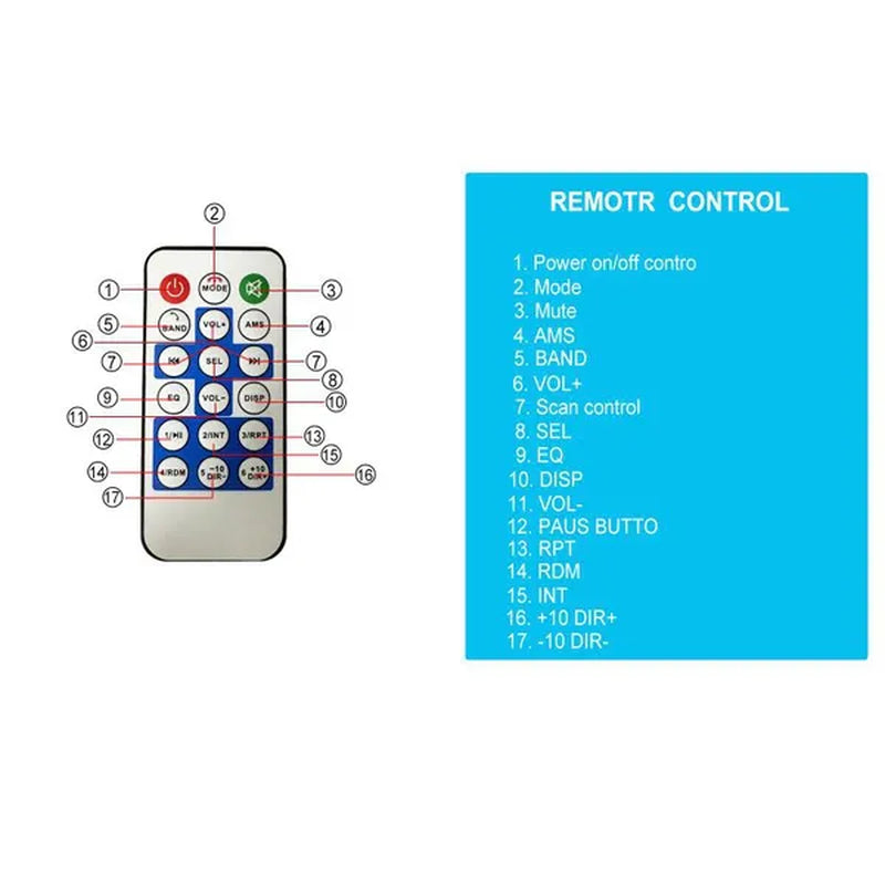 1DIN In-Dash Carradios Stereo Remote Control Digital Bluetooth Audio Music Stereo 12V Car Radio MP3 Player