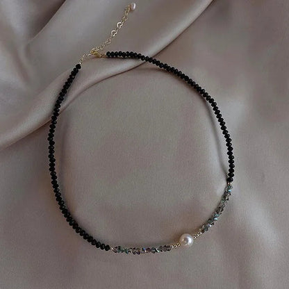 Luxury     Natural Black Spinel Moonstone Pearl Necklace Earring Bracelet Set Creative Women's Gemstone Beaded Thin Bracelet Clavicle Chain Necklace Tassel Stud Earrings Dangle Earrings Sparking Birthday Anniversary Halloween Christmas Jewelry Set Gift