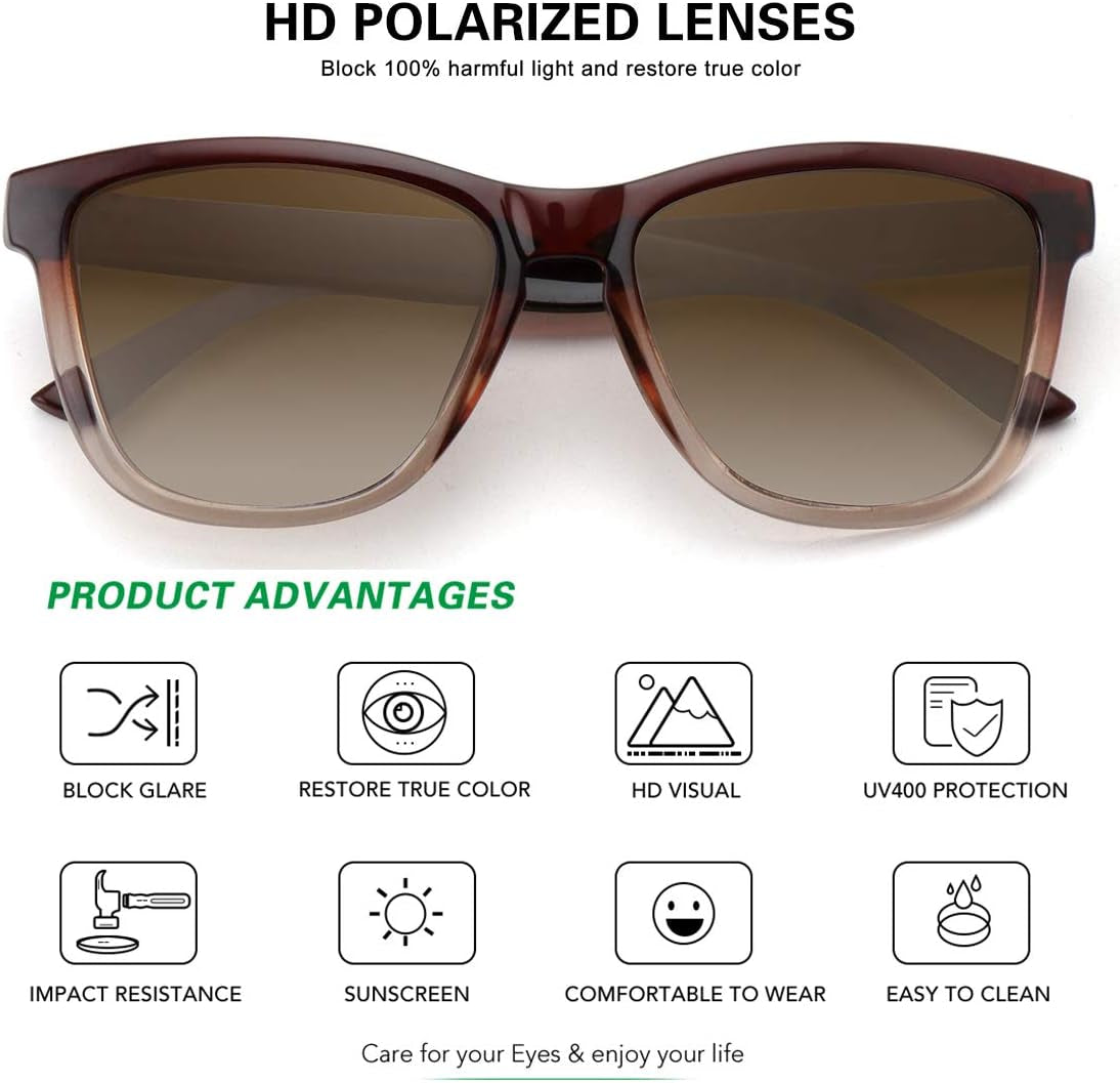 Polarized Sunglasses for Women Men Trendy Classic Retro Designer Style Fashion UV400 Protection