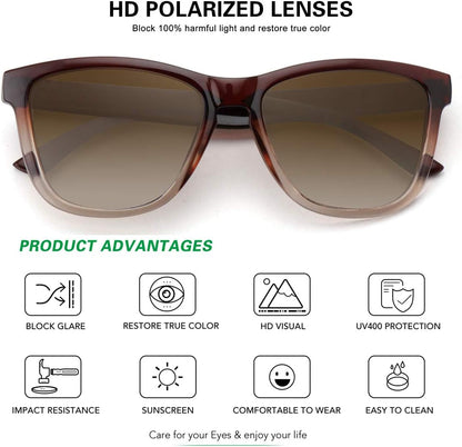 Polarized Sunglasses for Women Men Trendy Classic Retro Designer Style Fashion UV400 Protection