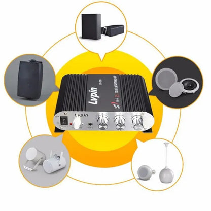 200W Mini Hi-Fi 2.1 Amplifier Amp Booster Radio MP3 Stereo Audio for Car Home US