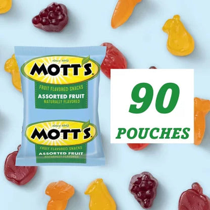 Mott'S Assorted Fruit Flavored Snacks, 0.8 Oz., 90 Pk.