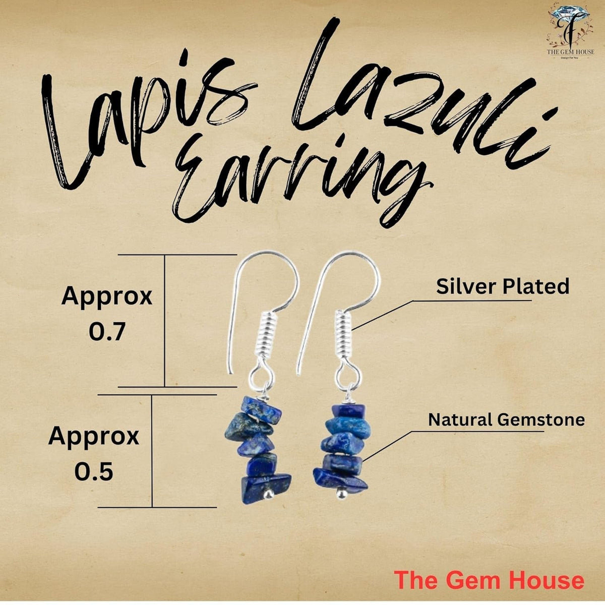Natural Lapis Lazuli Chips Crystal Earring, Yoga Jewelry, Meditation Earring, Raw Gemstone, Birthday, Gift for Her, Gemstone Jewelry Mother'S Day Gifts (Lapis Lazuli)