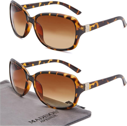 2 Pack Classic Vintage Sunglasses for Women Men,Fashion Sun Shades Glasses with UV400 Protection