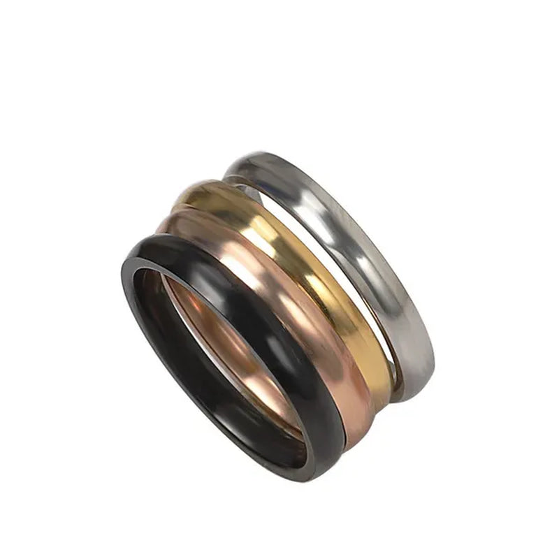 4pc/set Stainless Steel Women Men Gold Silver Black Rose God Rings Wholesale Bulk Job Party Wedding Xmas Gifts Including Ring