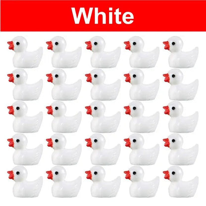 100/50/25/5PCS Cute Resin Mini Ducks Miniature Farm Artificial Animals Figures Ornament Tiny Duck for Home Fairy Garden Micro Landscape Potted Decor