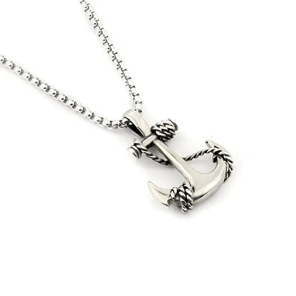 Tone Anchor Pendant Necklace Silver Plated Infinity Jewelry Anchor Men Fashion Design Simple Anchor