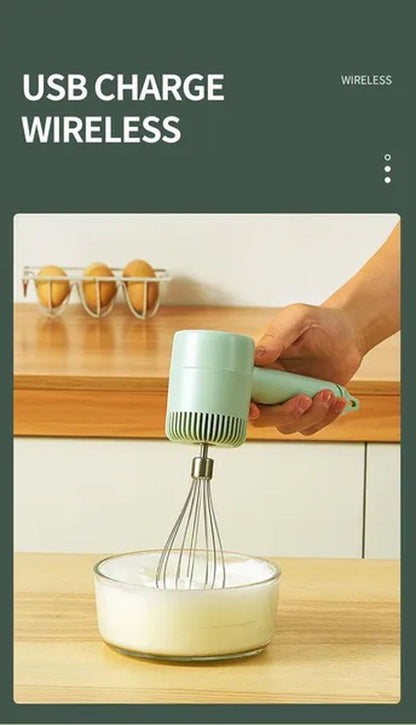 Wireless 3 Speed Mini Mixer Electric Food Blender Handheld Egg Beater Automatic Cream Food Cake Baking Dough Hand Mixer Electric