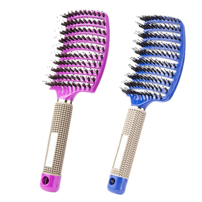 Detangling Brush 2 Pack,Boar Bristles Hair Brush without Pain Adds Shine and Makes Hair Smooth,Fast Drying Styling Massage Hairbrush for Women, Girls.Detangler Hair Brush for Wet or Dry Hair.……