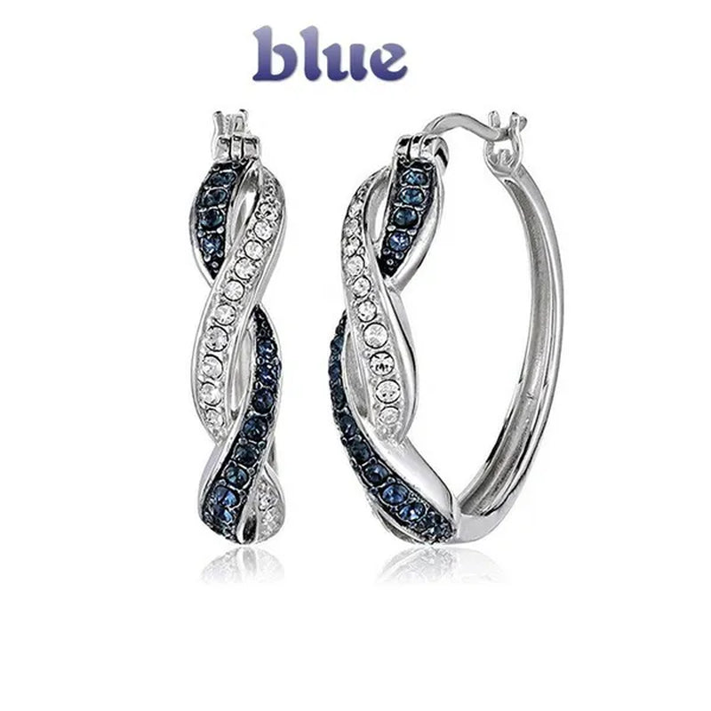 Fashionable new style 925 silver needle zircon earrings trendy color earrings simple and creative inlaid zircon earrings
