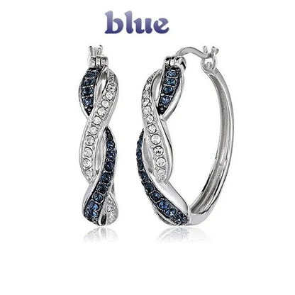Fashionable new style 925 silver needle zircon earrings trendy color earrings simple and creative inlaid zircon earrings