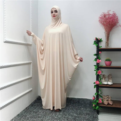 Women'S Muslim Dress One Piece Prayer with Hijab Full Length Dress Abaya Dubai Islam Robe Turkey Caftan