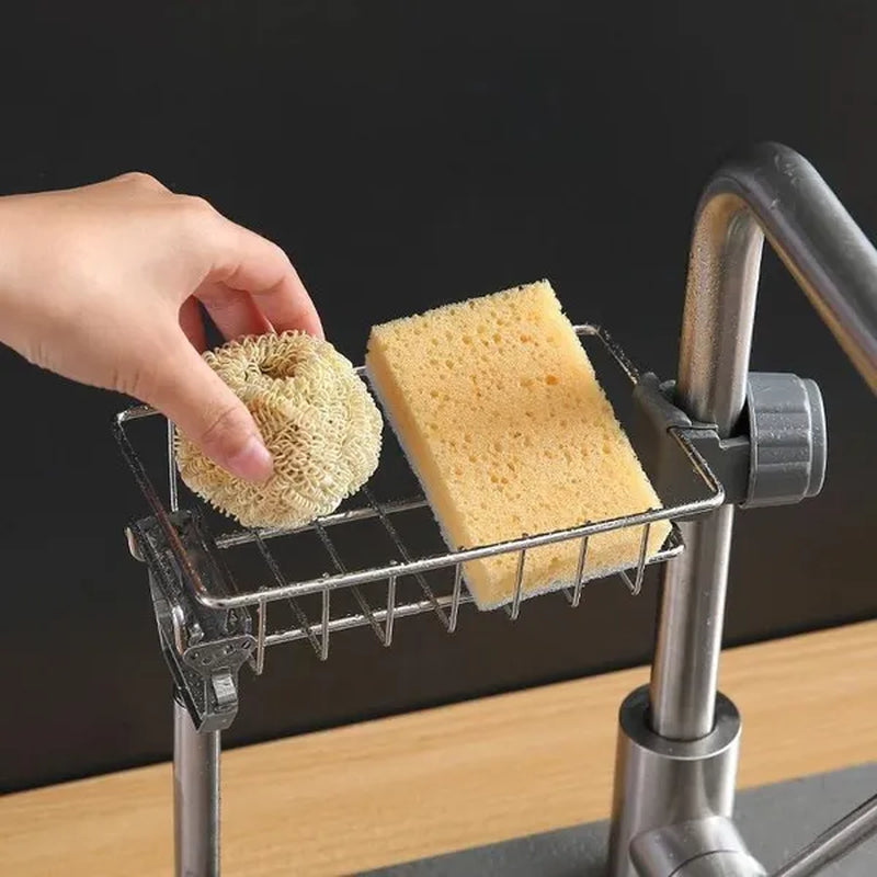 Adjustable Bathroom Faucet Storage Rack Drainage Shelf Kitchen Sponge Dish Cloth Finishing Rack Shower Shelves Bathroom Accessories