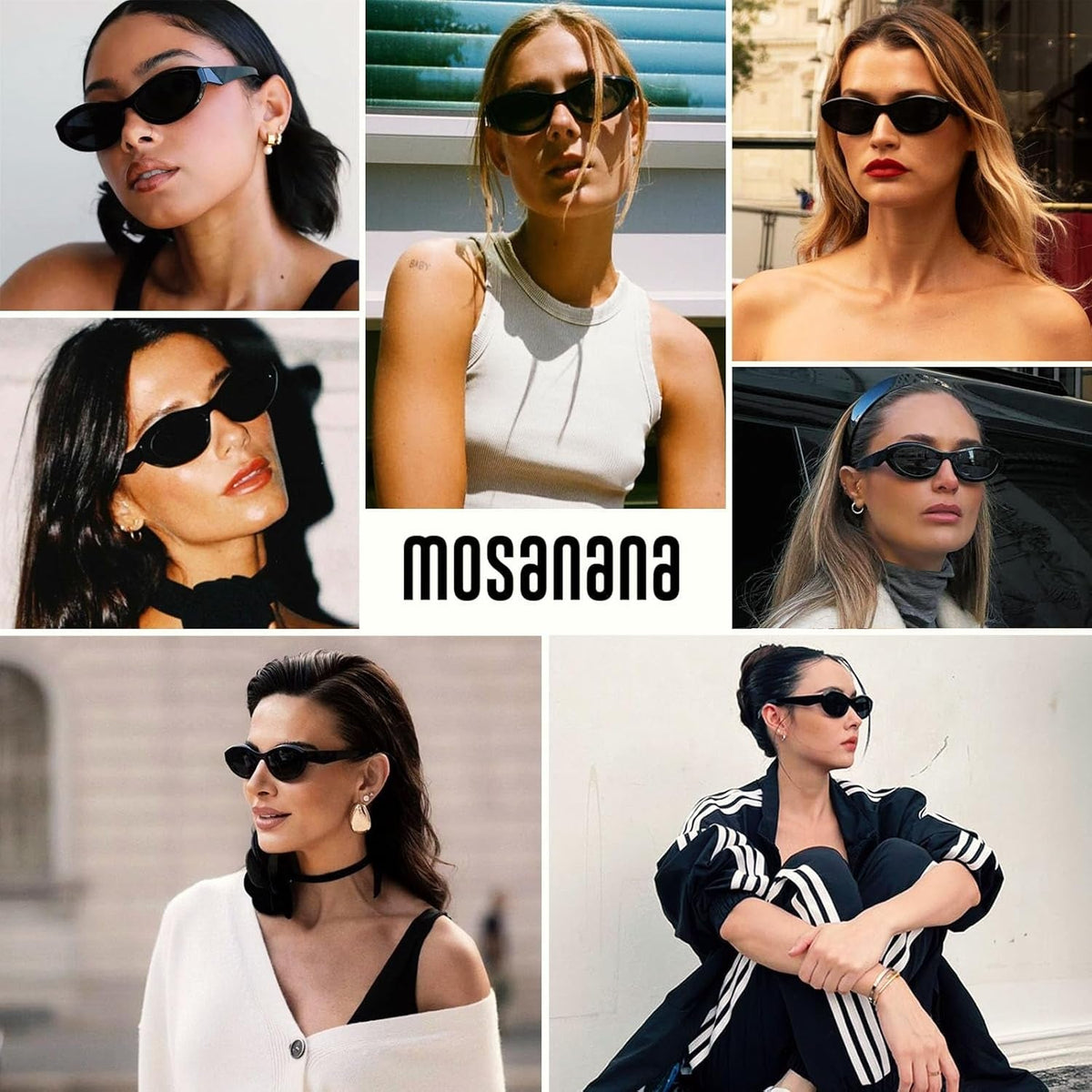 Oval Cat Eye Sunglasses for Women Retro Y2K Style MS52372