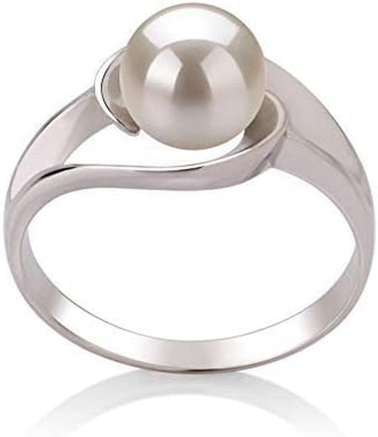 Clare White 6-7Mm AAA Quality Freshwater 925 Sterling Silver Cultured Pearl Ring for Women - Size-9