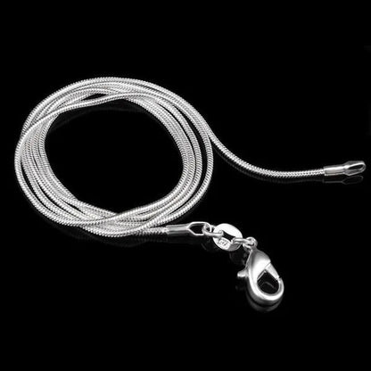 Men Women Snake Chain 1MM/2MM/3MM 925 Silver Necklaces Fashion DIY Charm Pendant Fine Jewelry Accessories