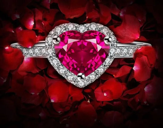 Silver Natural Gemstones Ruby Birthstone Bride Wedding Engagement Strange Lover Ring