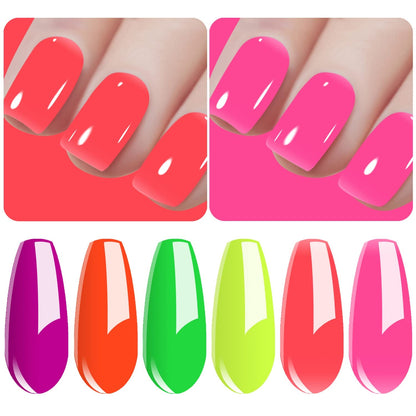 Gel Nail Polish Set Treding Summer Gel Polish Kit - Bright Colors Collection - UV LED Nail Gel Required, 8ml Bottle Nail Art