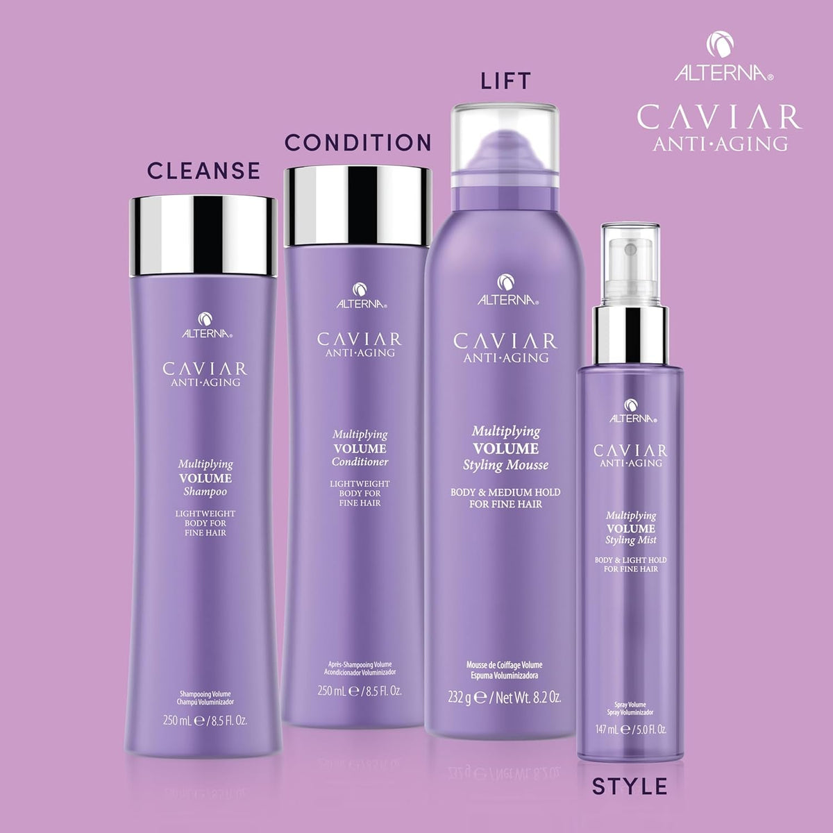 Haircare CAVIAR Anti-Aging Multiplying Volume Styling Mousse, 8.2 Fl Oz | for Fine, Thin Hair | Medium Hold | Create Instant Volume and Thickness | Sulfate Free