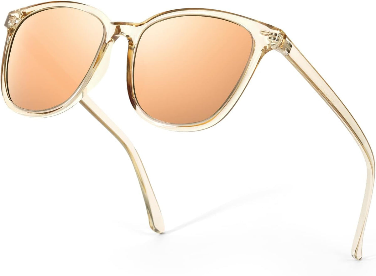 Polarized Sunglasses for Women, Square Mirrored Trendy Shades with UV Protection Reduce Glare Sun Glasses