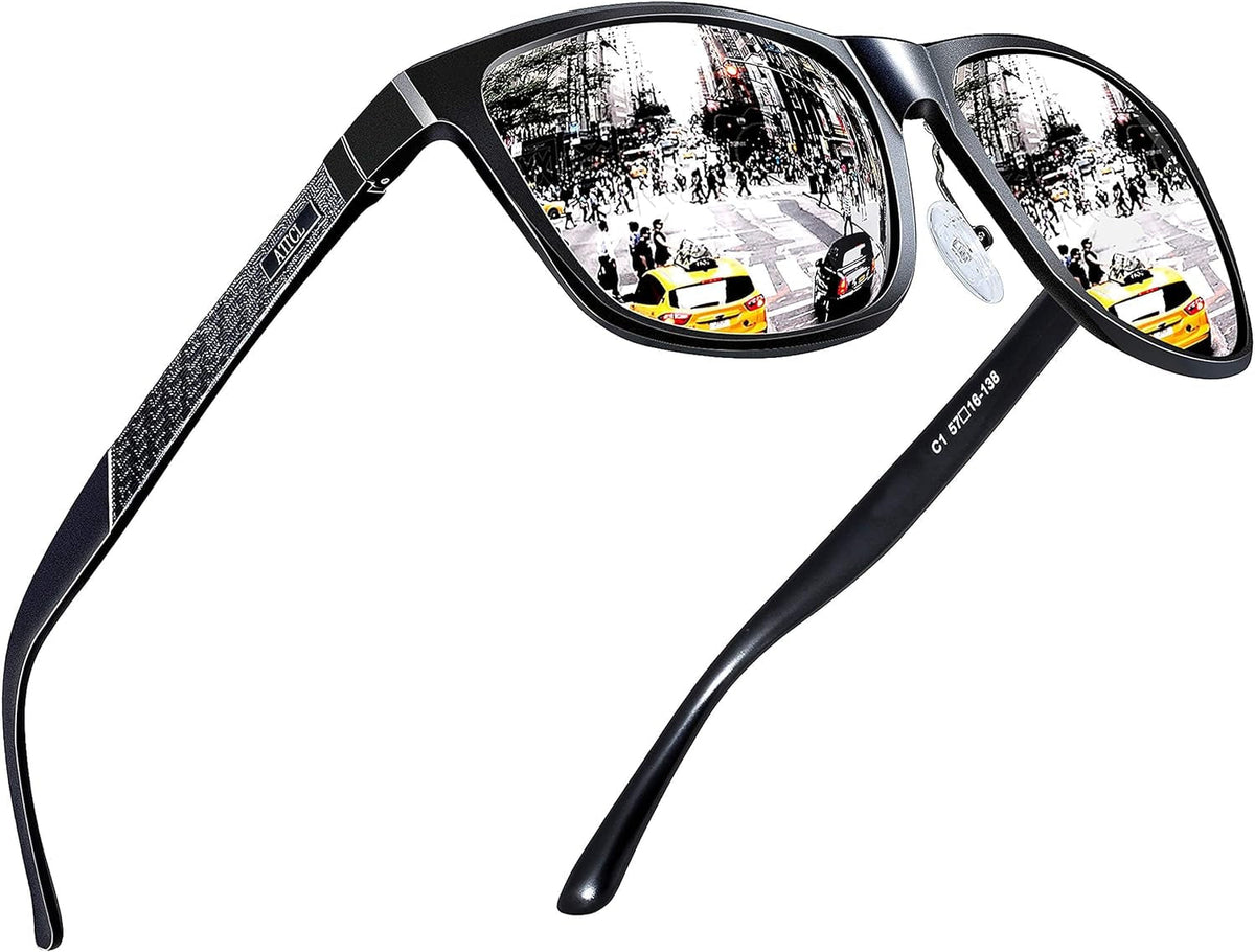 Men's Retro Metal Frame Driving Polarized Sunglasses For Men Sun glasses
