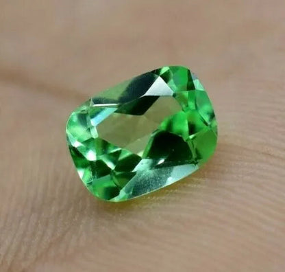 NATURAL GREEN SAPPHIRE 2.55 CT CERTIFICATE INC* 8 X 6 MM CUSHION CUT GEMSTONE