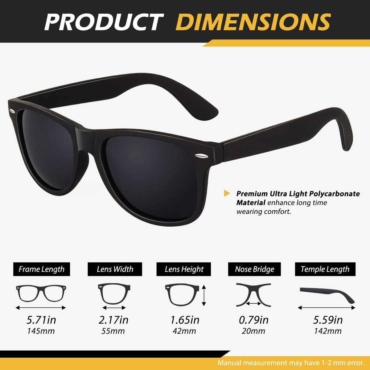 Polarized Semi Rimless Sunglasses for Men Women, Classic Retro Shades Half Frame Driving Sun Glasses UV Protection