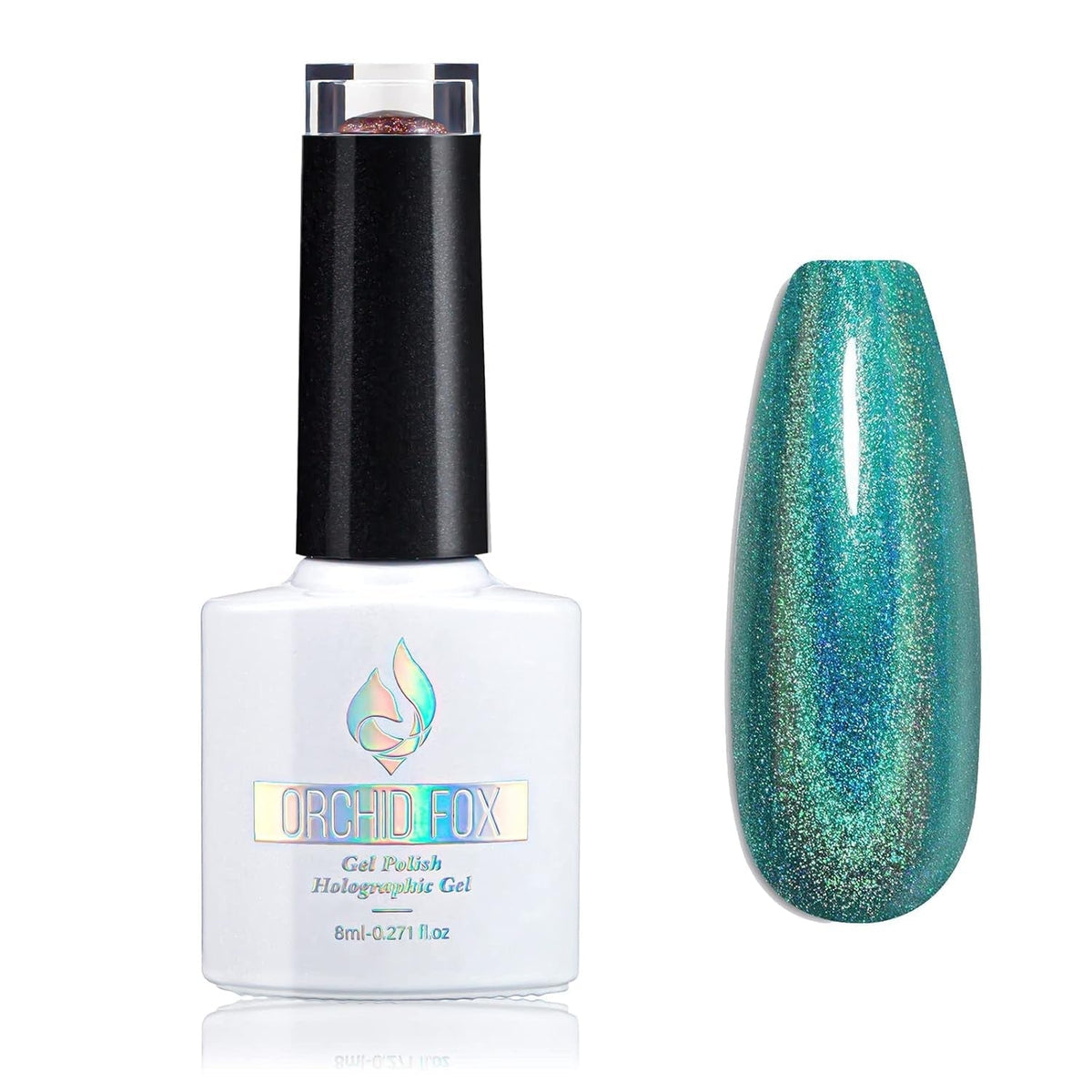 Holographic Gel Nail Polish Glitter: Led UV Gel Polish Sparkle Color Soak off Nail Art Gel DIY Design Manicure 1 PCS 8ML Green