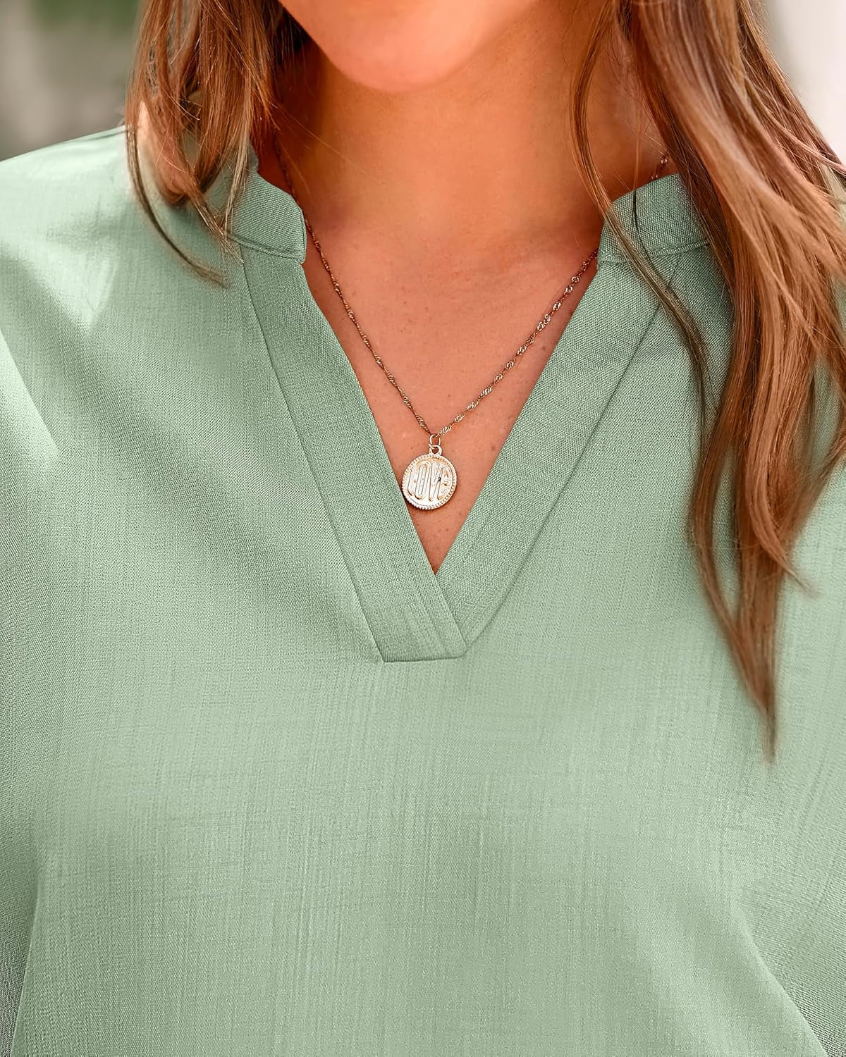 Womens Summer Tops 2025 V Neck Short Sleeve Tshirt Loose Flowy Tunics Solid Color Dressy Casual Blouse Shirts