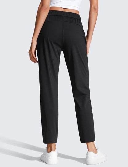 Womens 4-Way Stretch Ankle Golf Pants 7/8 Casual Dress Work Athletic Travel Workout Sweatpants with Pockets