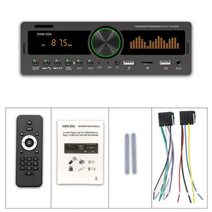 Hikity 1DIN In-Dash Car Radios Stereo Car MP3 Player Autoradio Bluetooth 12V Car Audio Music Support USB/SD/AUX-IN/AM/FM with Remote Control + Locate and Find the Car Function