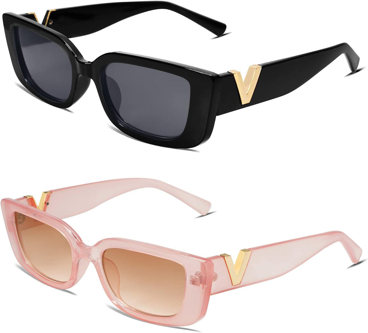 Rectangle Sunglasses for Women 90s Retro Trendy Y2K Classical Vintage Square Shades AR82037