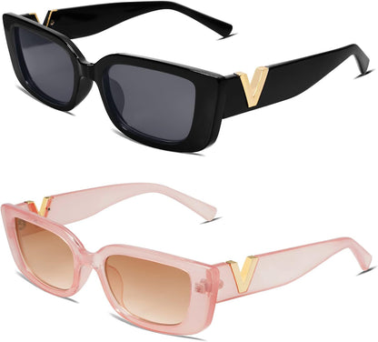 Rectangle Sunglasses for Women 90s Retro Trendy Y2K Classical Vintage Square Shades AR82037