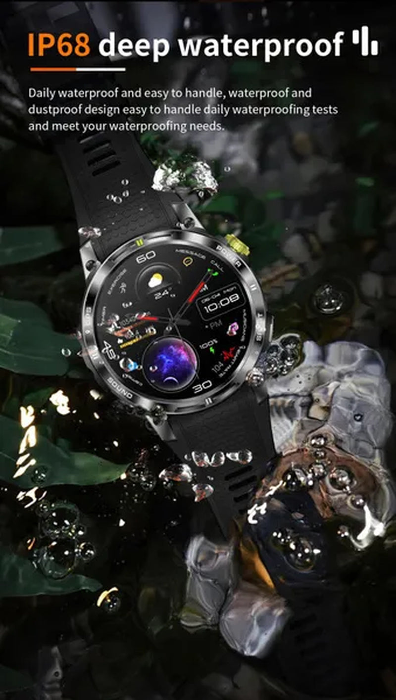 LIGE GPS 100+ Sport Modes Smart Watch Men Compass Military With LED Flashlight Bluetooth Call Sport Tracker IP68 Waterproof Smartwatch For Women Android IOS