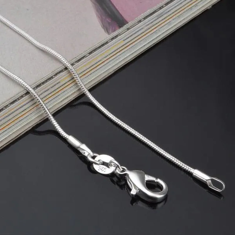 Men Women Snake Chain 1MM/2MM/3MM 925 Silver Necklaces Fashion DIY Charm Pendant Fine Jewelry Accessories