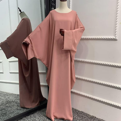 Muslim Dress for Women Pakistani Kaftan Abaya Robe + Hijab Arabic Islamic Prayer Clothes Dubai Outfits