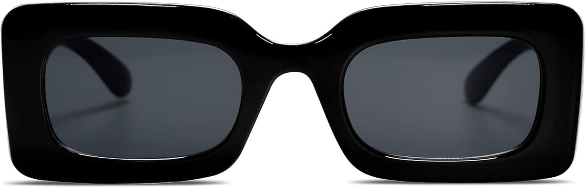Retro 90S Nude Rectangle Sunglasses Womens Mens Trendy Chunky Glasses