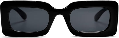 Retro 90S Nude Rectangle Sunglasses Womens Mens Trendy Chunky Glasses